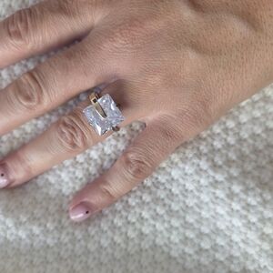 Elegant Gold and Silver Square-Cut Ring
